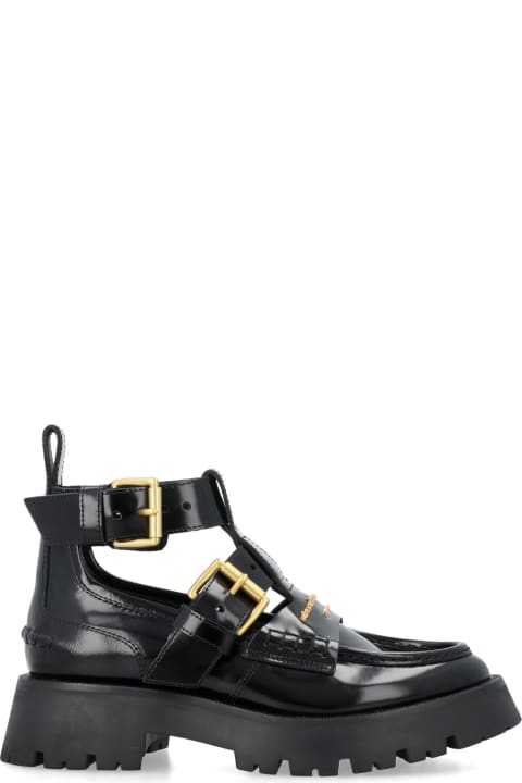 Alexander Wang Flat Shoes for Women Alexander Wang Carter Box Calf Ankle Strap Boot