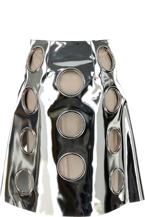 Prada Clothing for Women Prada Silver Leather Skirt
