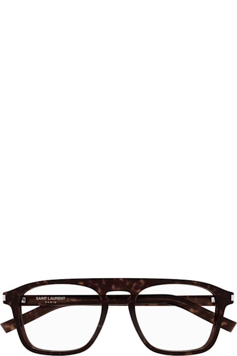 Eyewear for Men Saint Laurent Eyewear Saint Laurent Sl 157 Linea Corner Angle 007 Havana Trasparent Glasses