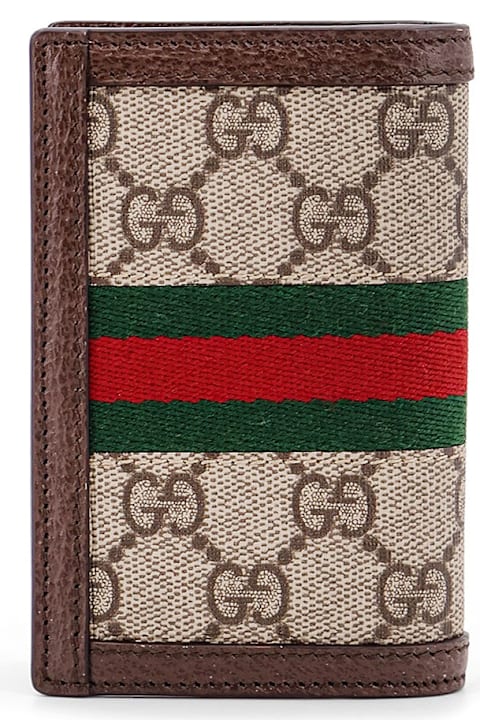 Gucci Accessories for Men Gucci Gg Supreme Fabric And Leather Card Holder