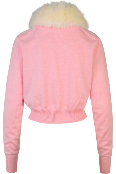SportMax Sweaters for Women SportMax 'sport' Pink Virgin Wool Cardigan