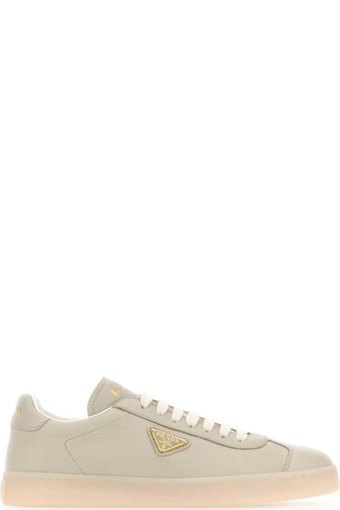 Shoes Sale for Women Prada Sand Leather Downtown Sneakers