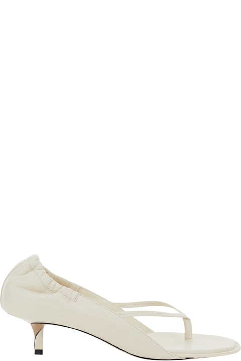 Jacquemus Sandals 'les Sandales Nu-pieds B' White With Leather Heel For Women
