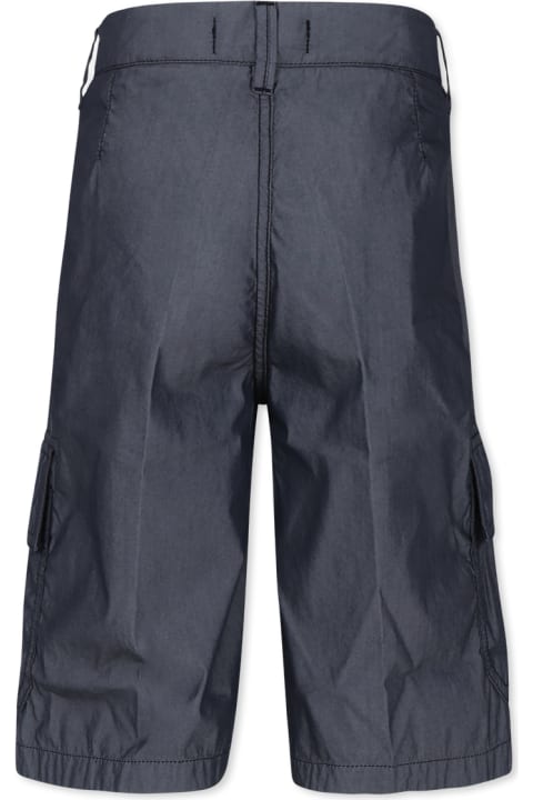 Stone Island Junior ملابس تحتية لـ أولاد Stone Island Junior Grey Shorts For Boy With Compass