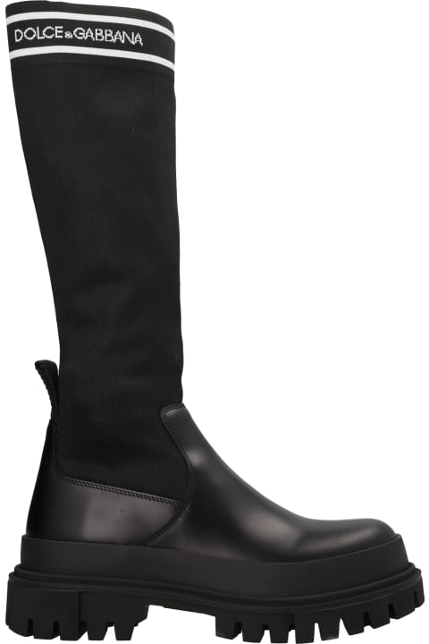 Stretch Stretch Leather Boots