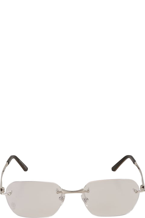 ウィメンズ Cartier Eyewearのアイウェア Cartier Eyewear Clear Classic Frameless Sunglasses Sunglasses