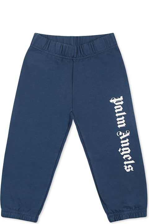 أدوات منزلية Palm Angels Blue Trousers For Baby Boy With Logo