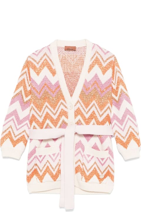 Missoni Kids لـ Men Missoni Kids Cardigan Con Motivo A Zigzag