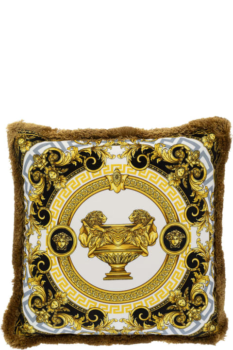 Home Décor Versace 'la Coupe Des Dieux' Multicolor Cushion With Print In Silk