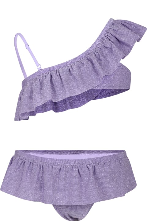 Fashion for Kids MC2 Saint Barth Purple Bikini For Girl With Lurex