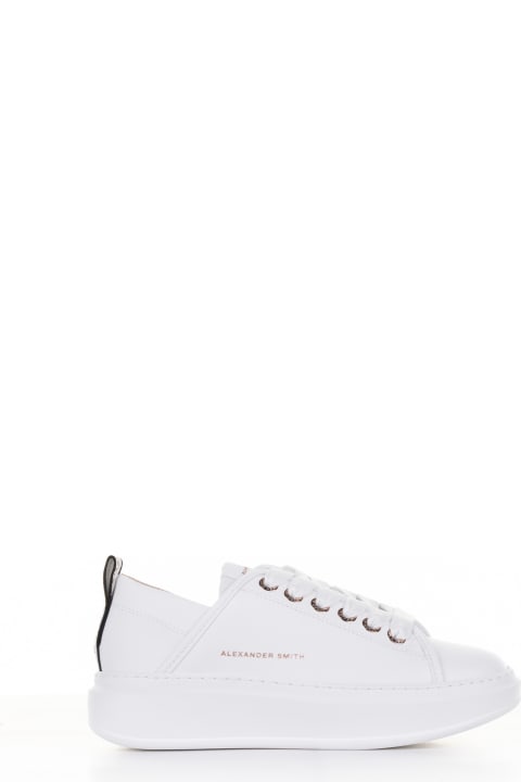 ウィメンズ Alexander Smith Londonのスニーカー Alexander Smith London White Wembley Leather Sneaker