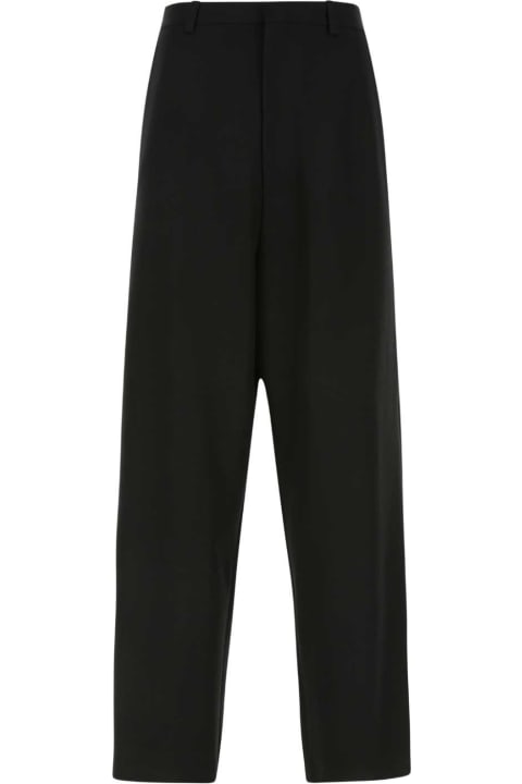 Fashion for Men Balenciaga Black Wool Wide-leg Pant