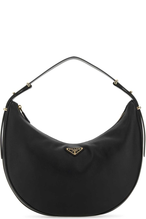 Totes for Women Prada Black Leather Big Arquã¨ Handbag