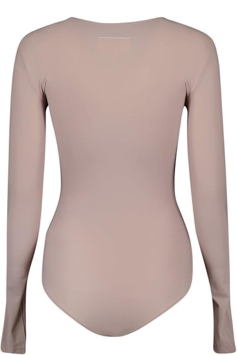 Jumpsuits for Women MM6 Maison Margiela Crewneck Long-sleeved Jumpsuit