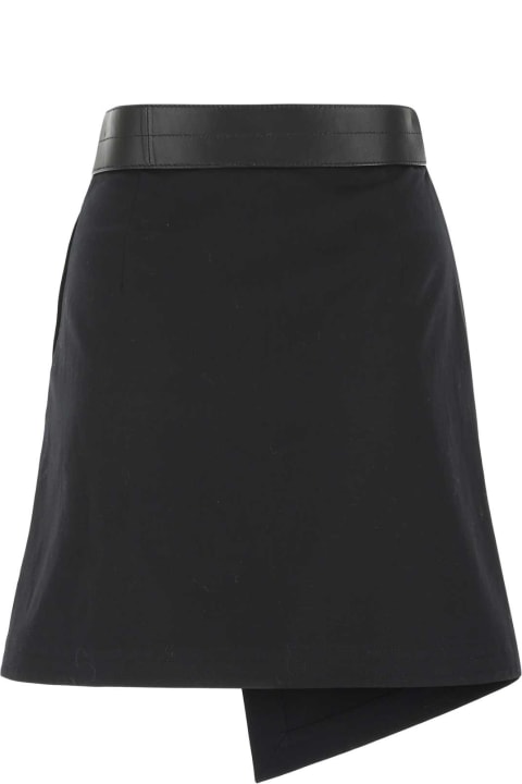ウィメンズ新着アイテム Loewe Black Cotton Blend Mini Skirt