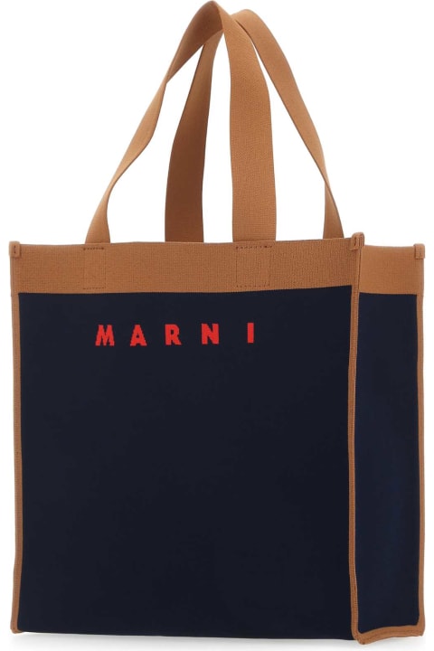 Marni for Women Marni Two-tone Fabric Medium Shopping Bag