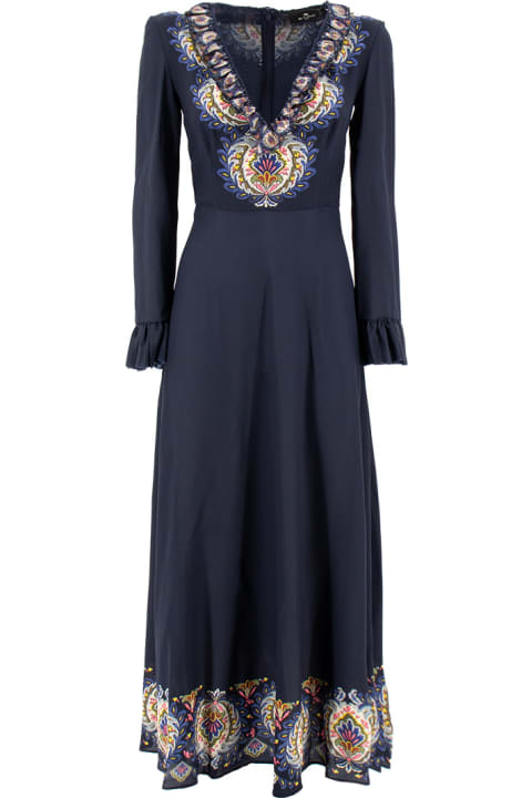 Etro Dresses for Women Etro Paisley-printed Plunging V-neck Maxi Dress
