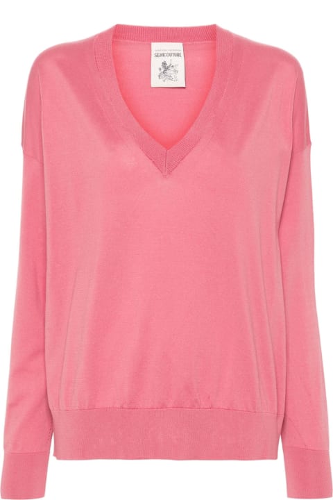 Clothing for Women SEMICOUTURE Pink Cotton Sweater