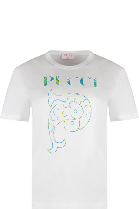 Clothing for Women Pucci Logo Print T-shirt