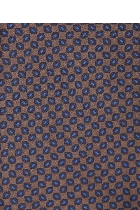 Canali Ties for Men Canali Brown And Blue Tie 8cm