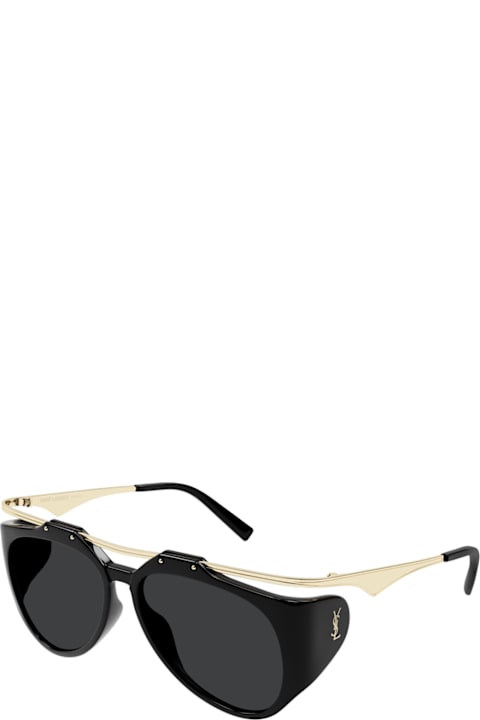 Eyewear for Women Saint Laurent Eyewear Saint Laurent Sl M137/f Amelia Linea Monogram 001 Black Gold Black Sunglasses