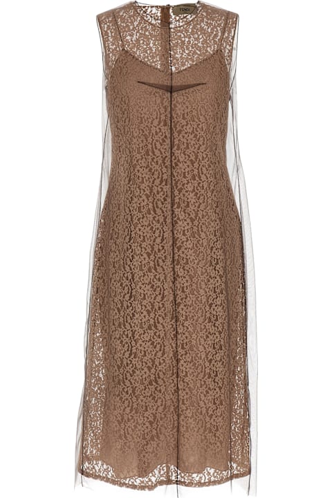 Dresses for Women Fendi Floral Lace Dress