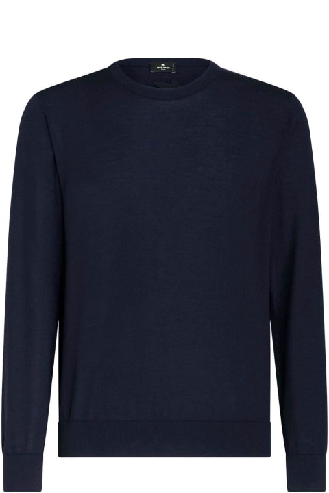 Etro Men Etro Logo-embroidered Sleeved Knitted Jumper