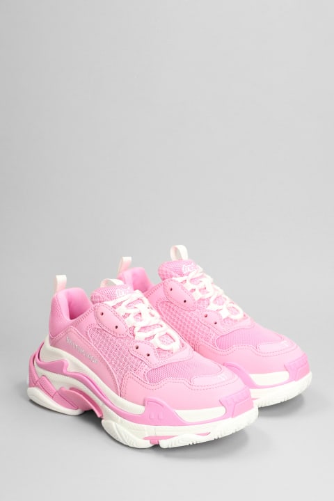 Balenciaga for Women Balenciaga Triple S Sneakers In Rose-pink Polyester
