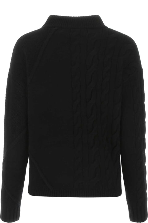 Max Mara for Women Max Mara Black Wool Blend Oversize Accordo Sweater