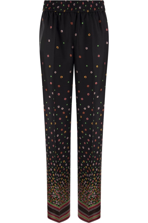 Fashion for Women RED Valentino Floral Print Silk Trousers