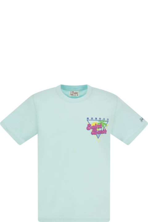 メンズ新着アイテム MC2 Saint Barth Cotton T-shirt With Sb Summer Print