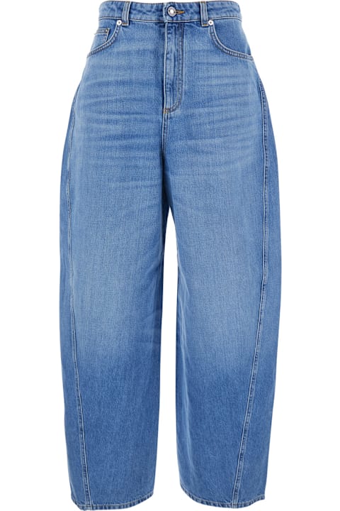 Givenchy Jeans for Women Givenchy Blue Jeans With Logo Patch On The Rear And Wide Leg In Denim Woman