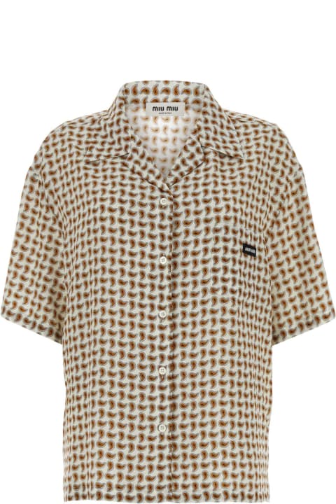 Topwear for Women Miu Miu Printed Crepe Shirt