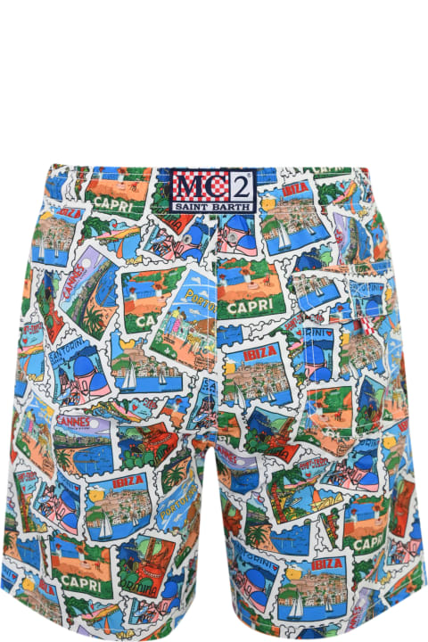 MC2 Saint Barth Swimwear for Men MC2 Saint Barth Gustavia Classic Postcards Swimsuit