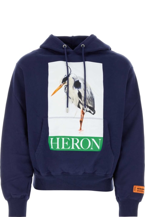 メンズ フリース＆ラウンジウェア HERON PRESTON Navy Blue Cotton Sweatshirt