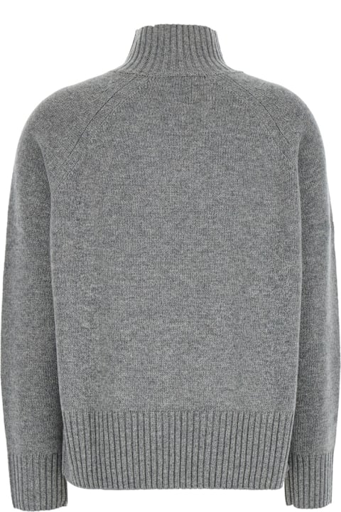 Allude Topwear for Women Allude Grey High Neck Sweater In Wool And Cashmere Woman