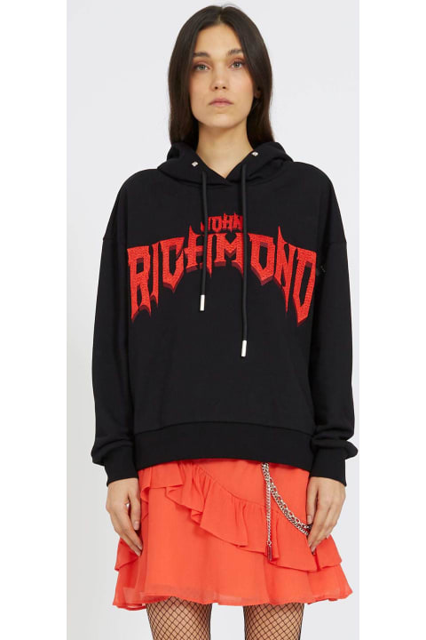 John Richmond Fleeces & Tracksuits for Women John Richmond Hoodie With Print On Front