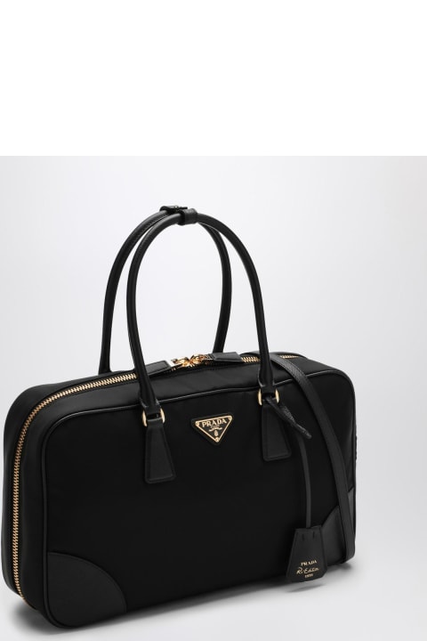 Prada Luggage for Women Prada Re-edition 1978 Re-nylon And Saffiano Large Black Top Case