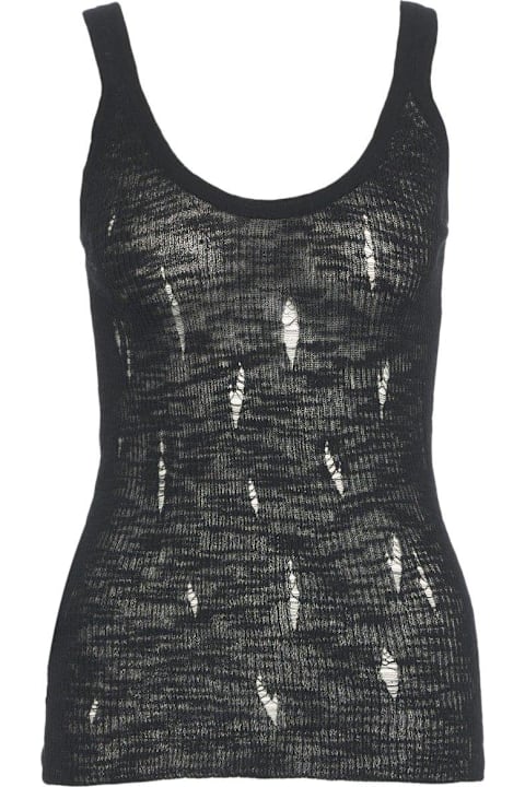 Pinko Topwear for Women Pinko Lightweight Rips Ribbed Tank Top