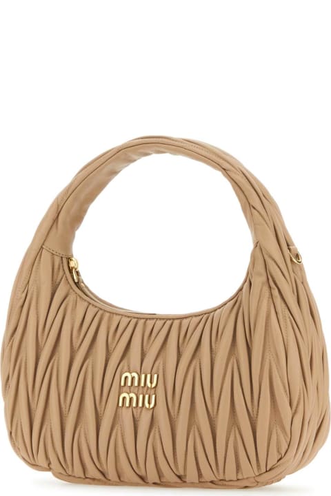Fashion for Women Miu Miu Sand Nappa Leather Miu Wander Handbag