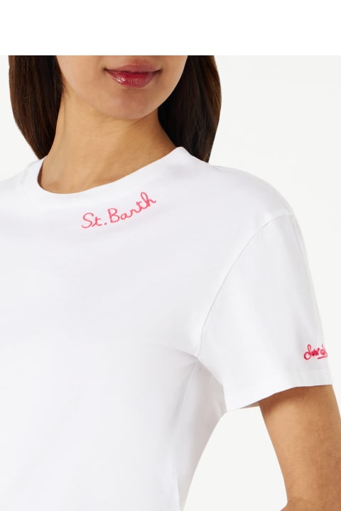 MC2 Saint Barth Topwear for Women MC2 Saint Barth Woman Cotton T-shirt With St. Barth Embroidery