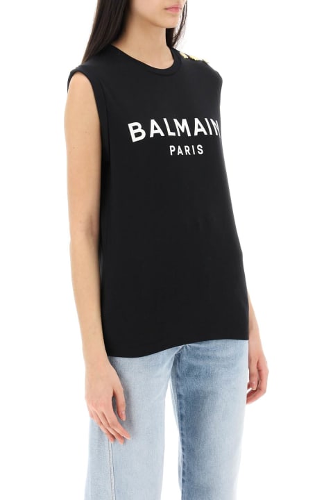 Sale for Women Balmain Logo Top With Embossed Buttons