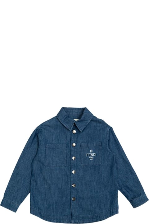 Homeware Fendi Fendi Kids Denim Shirt With Logo