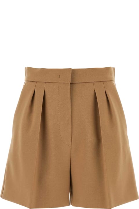 Max Mara Camel Stretch Wool Zic Shorts