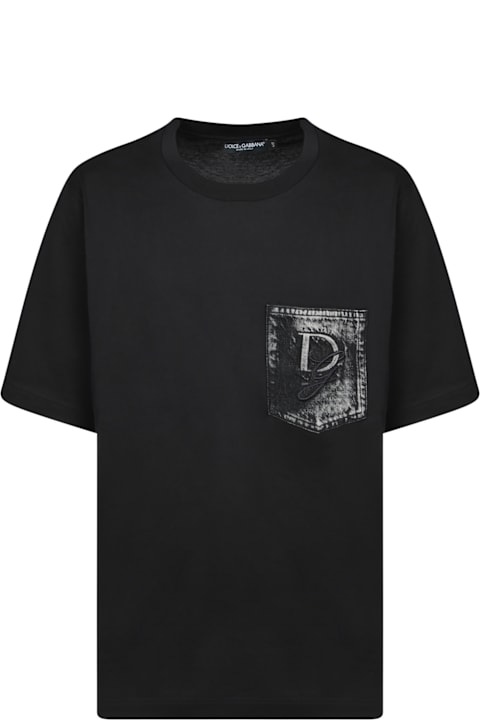 【関税&送料込み】Dolce & Gabbana T-Shirt Dolce & Gabbana Dg Pocket Black T-shirt | italist