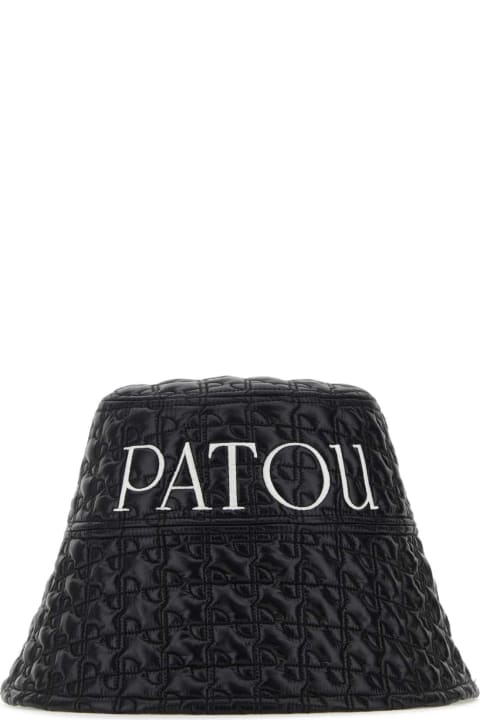 Hats for Women Patou Black Nylon Bucket Hat