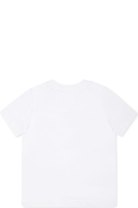 Dsquared2 Topwear for Baby Boys Dsquared2 White T-shirt For Baby Boy With Multicolor Logo