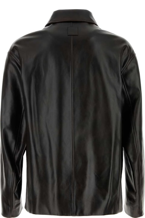 Trending Designers ل القسم الرجالي Loewe Black Leather Jacket