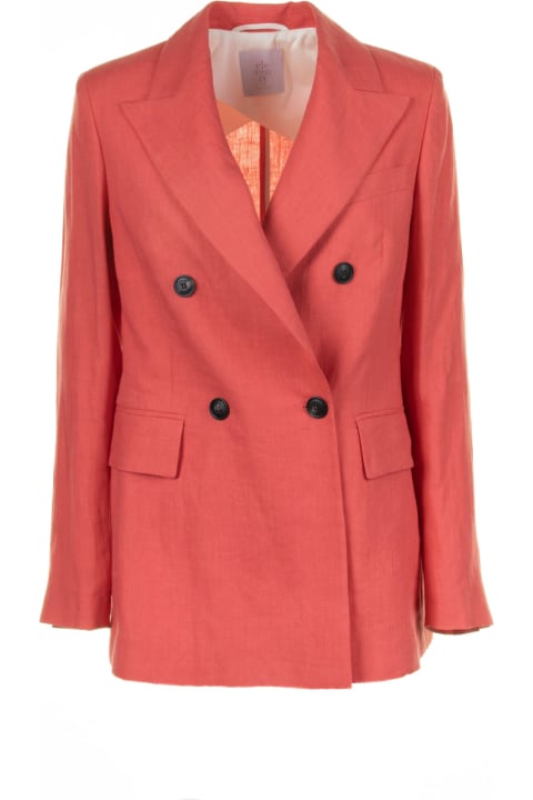 Eleventy Coats & Jackets for Women Eleventy Coral Double-breasted Linen Jacket
