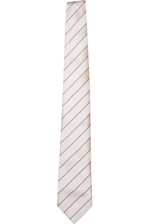 Brunello Cucinelli Ties for Men Brunello Cucinelli Regimental Red/white Tie